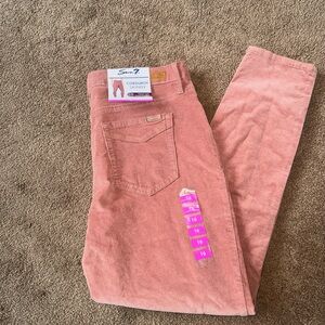 Seven 7 Coduroy Pants 16 Ultra High Rise Skinny Stretch Blush